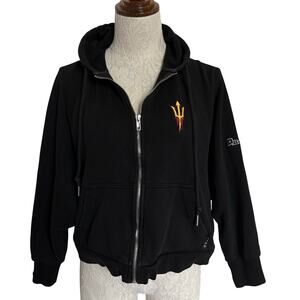 Arizona State Sun Devils Hype & Vice Full Zip Hoodie Womens M Black ASU Tailgate